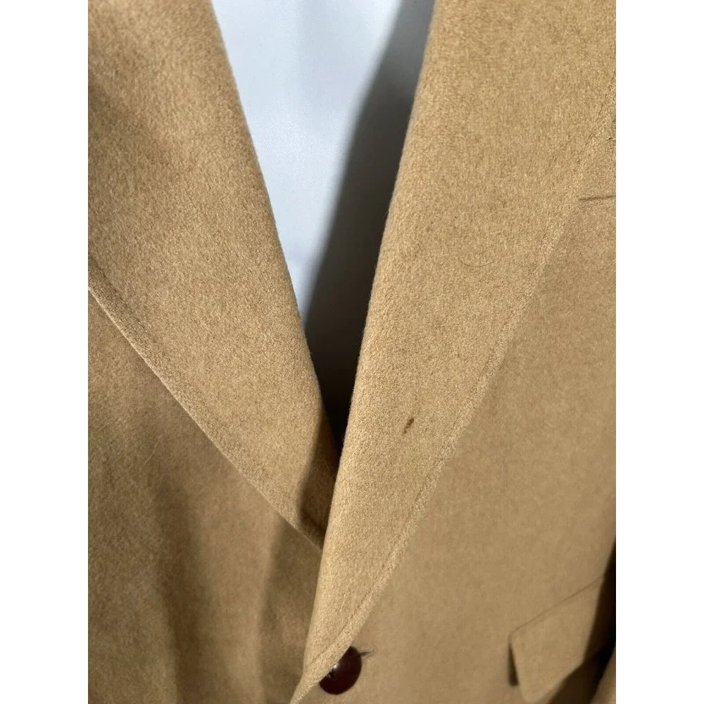 VTG Benchley Ltd Classic Collection Tan Camel Hair Two Button Blazer Jacket 44R